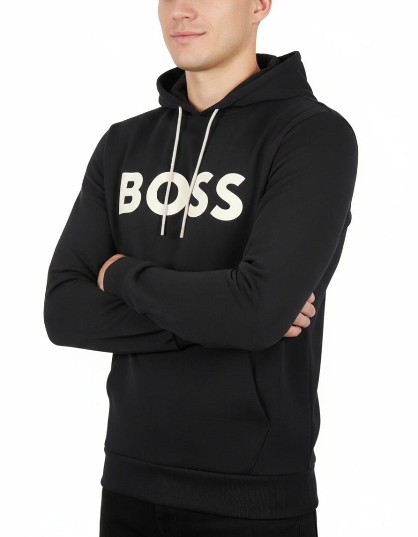BOSS GREEN Cotton Moulded Logo Hoodie - Image 3