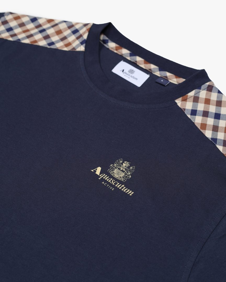 AQUASCUTUM Club Check Shoulder Tshirt - Image 3