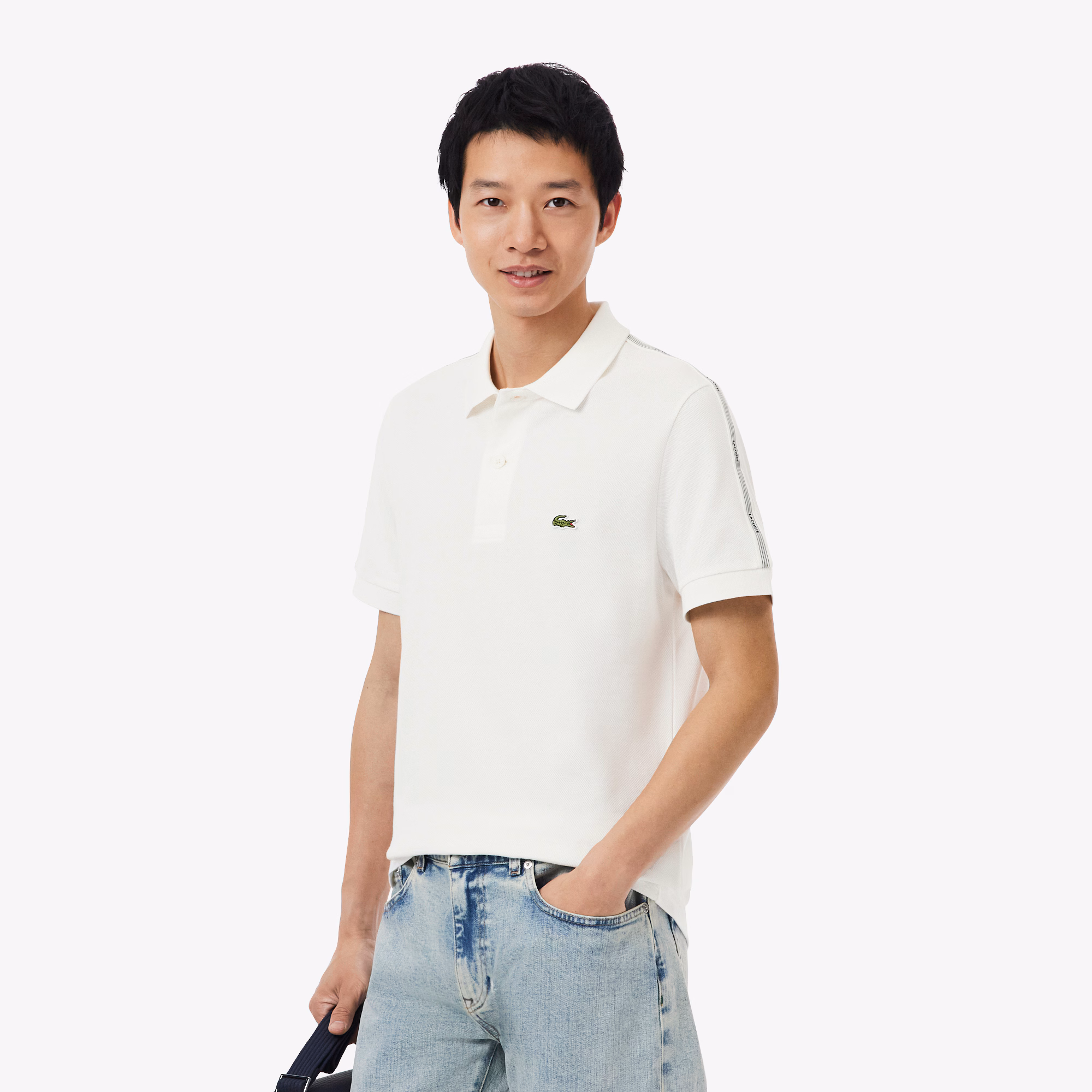 LACOSTE Stripe Polo Shirt - Image 3