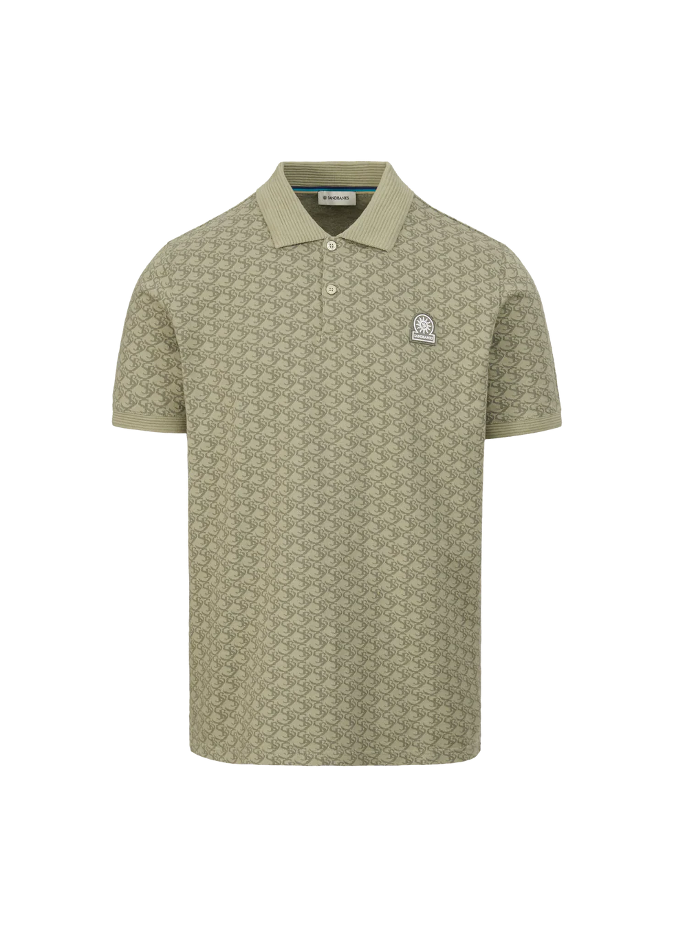 SANDBANKS Jacquard Monogram Polo Shirt