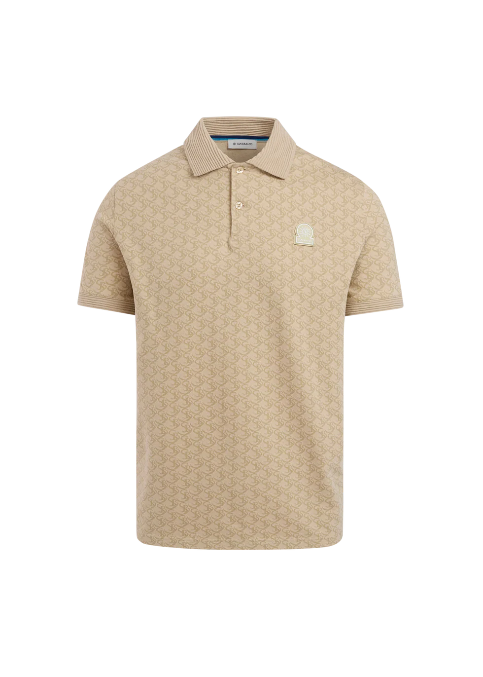 SANDBANKS Jacquard Monogram Polo Shirt