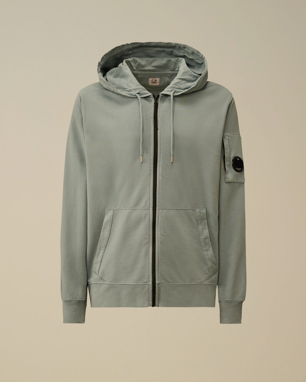 C.P. COMPANY Light Fleece Zip Hooded Lens Sweatshirt