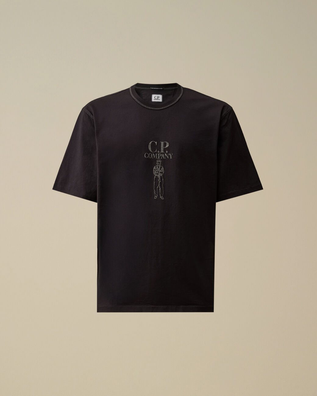 C.P. COMPANY Mercerized Jersey 30/2 Twisted Short Sleeve Logo T-Shirt