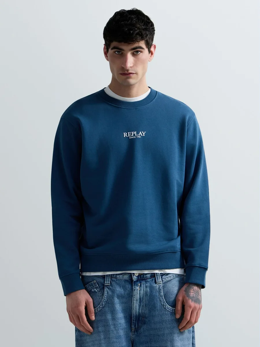 REPLAY Cotton Terry Fleece Sweatshirt