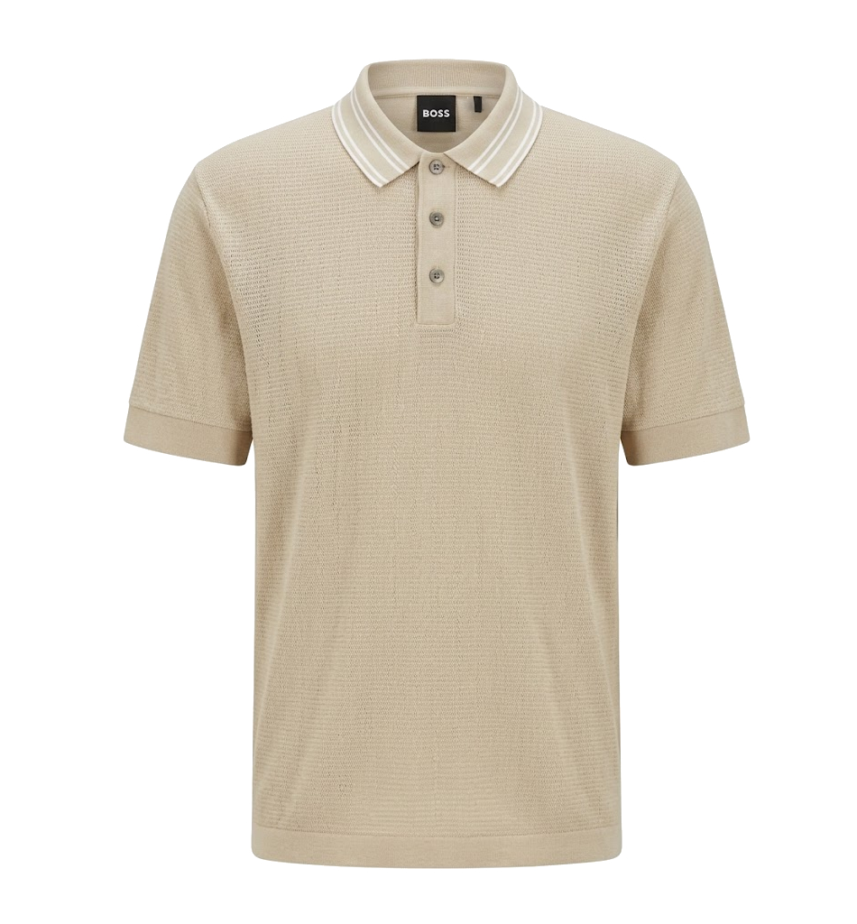 BOSS Mens C-Piano Knitted Polo Shirt