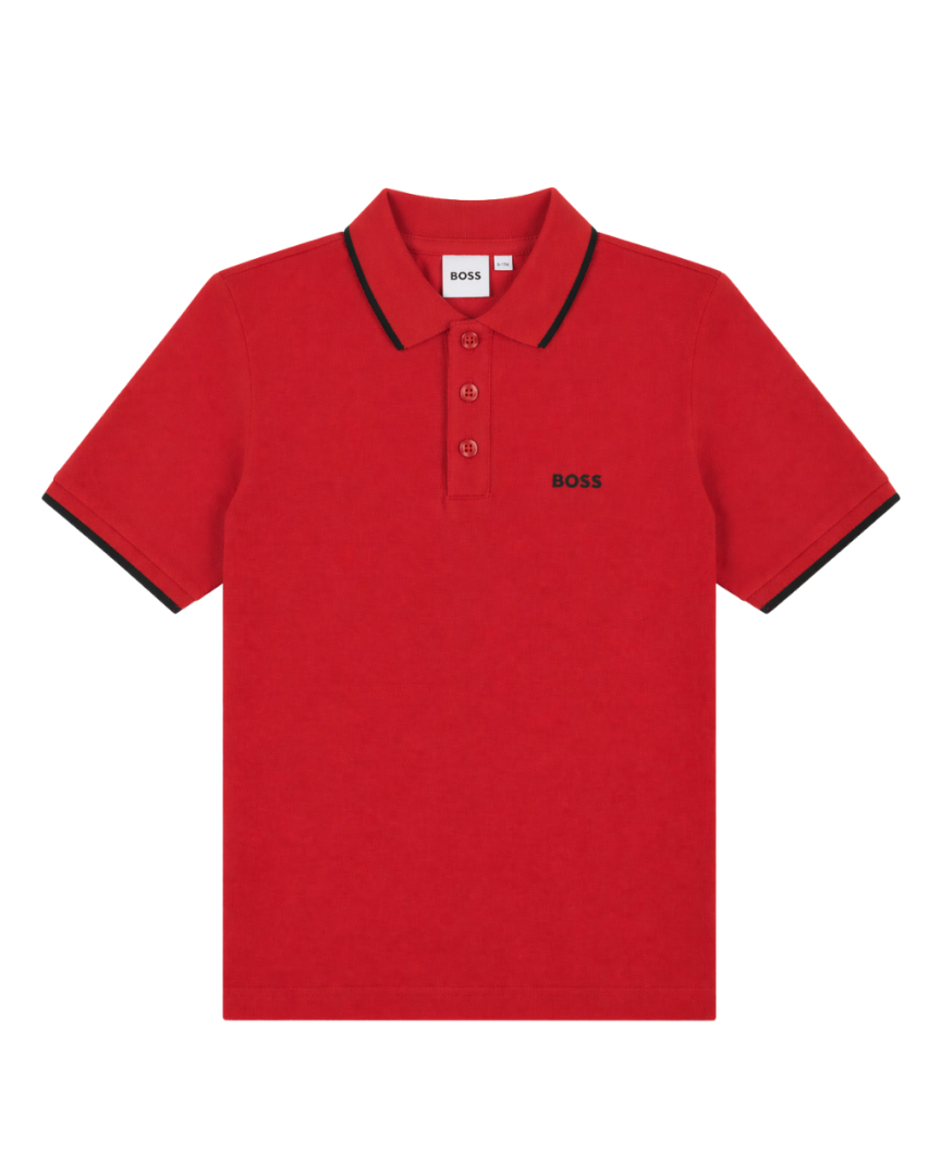 BOSS KIDS Tipped Pique Polo