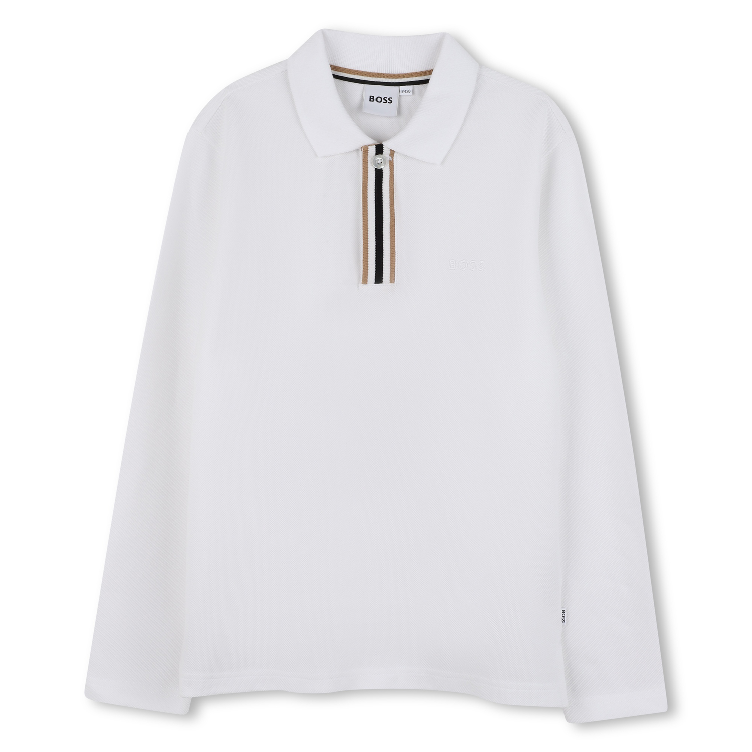 BOSS KIDS Stripe Long Sleeve Polo