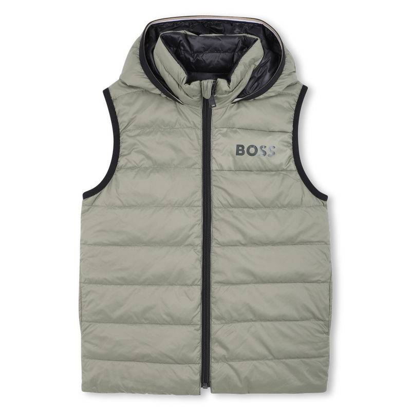 BOSS KIDS Hooded Reversible Puffer Gilet
