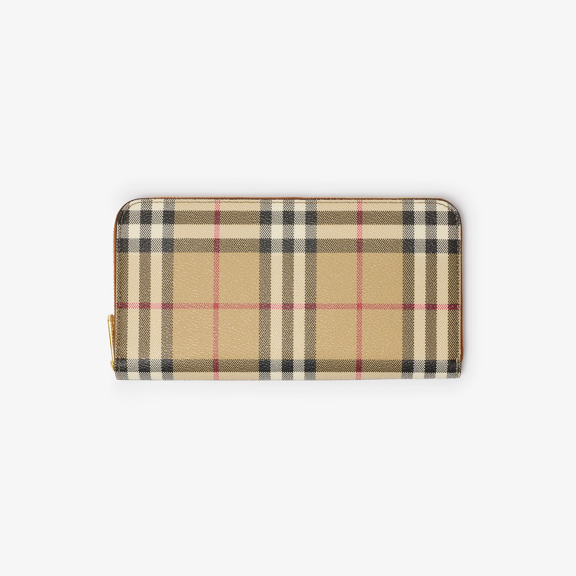 BURBERRY Check Zip Round Purse