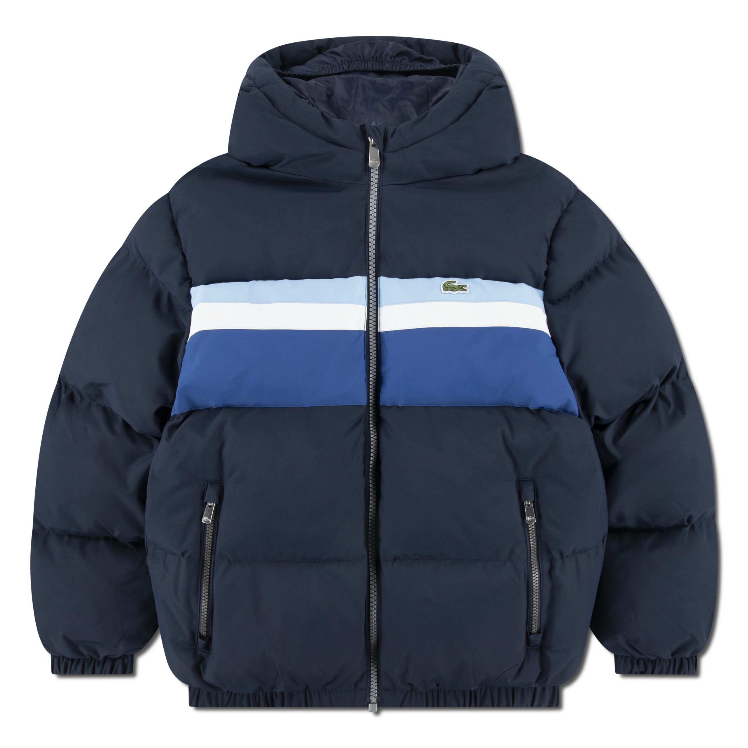 LACOSTE KIDS Stripe Short Puffer Jacket