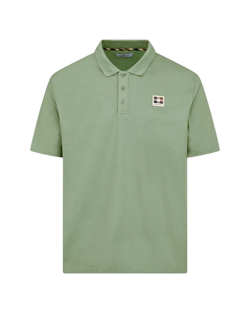 AQUASCUTUM Rubber Patch Stretch Piquet Polo