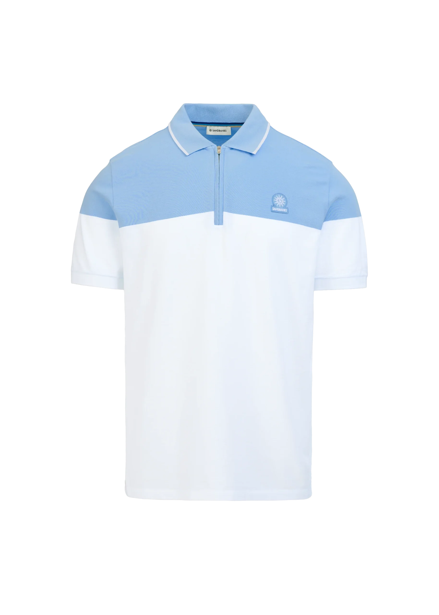 SANDBANKS Colour Block Zip Polo