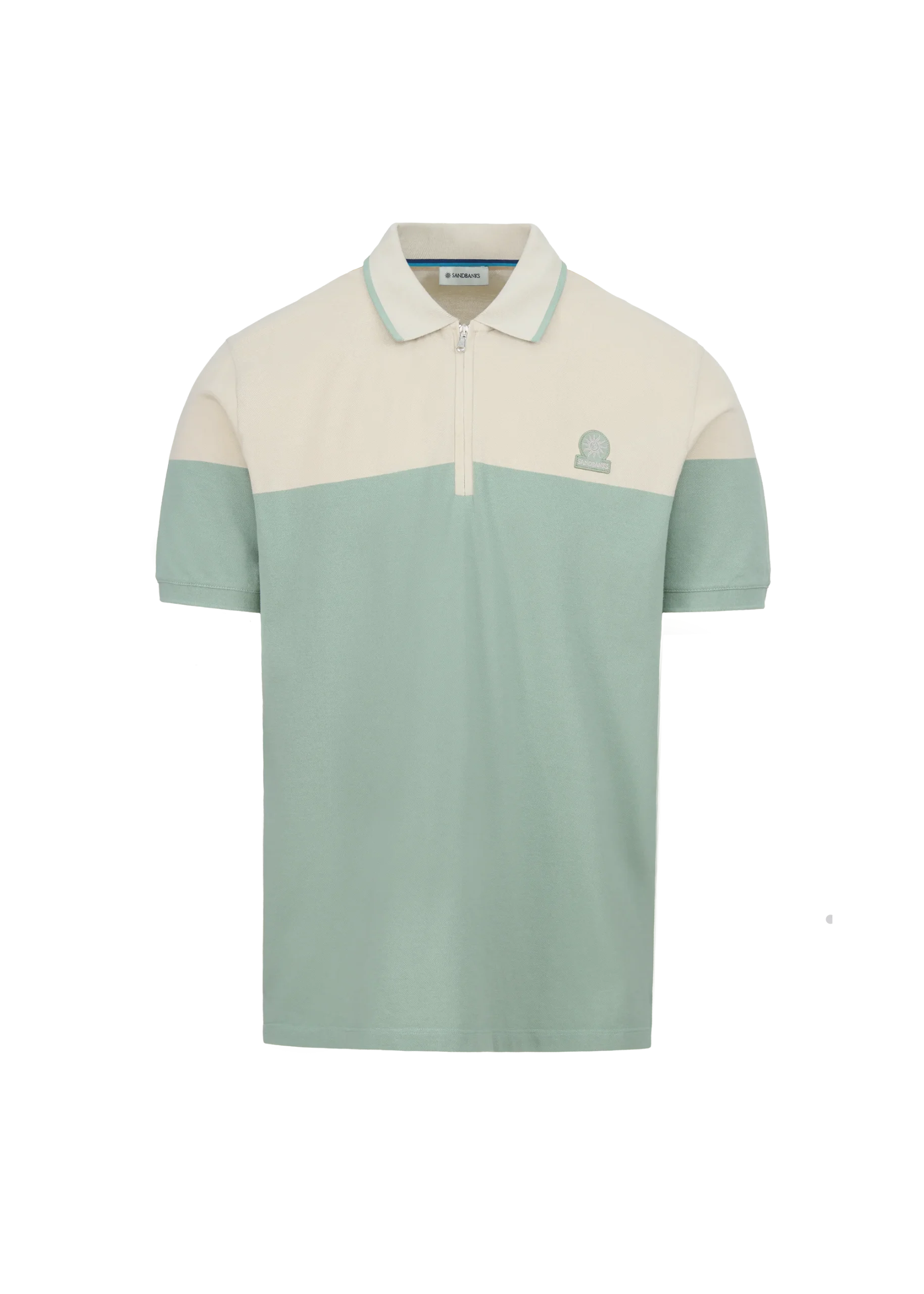 SANDBANKS Colour Block Zip Polo