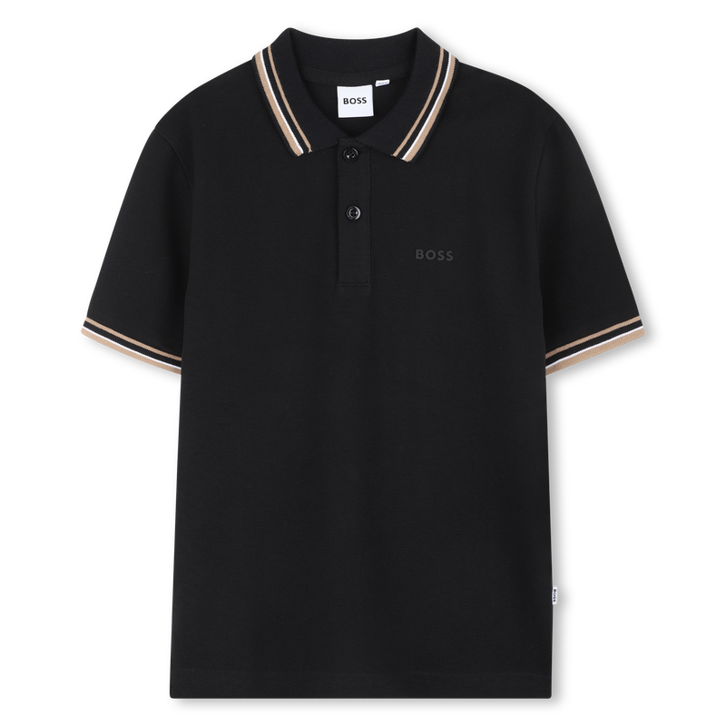 BOSS KIDS Short Sleeve Stripe Collar Polo Shirt