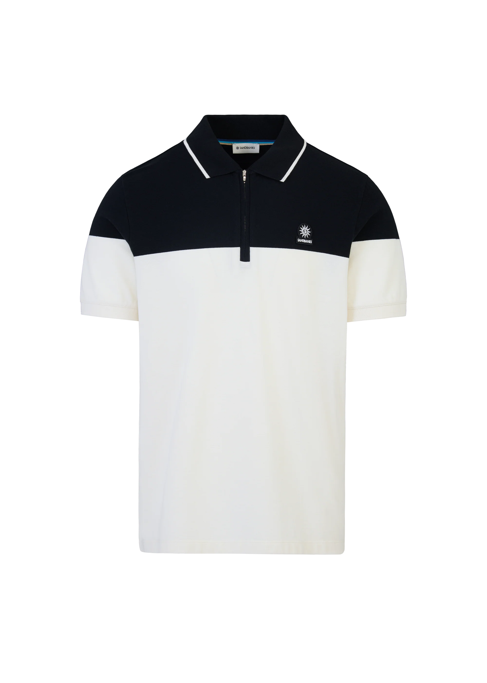 SANDBANKS Colour Block Zip Polo