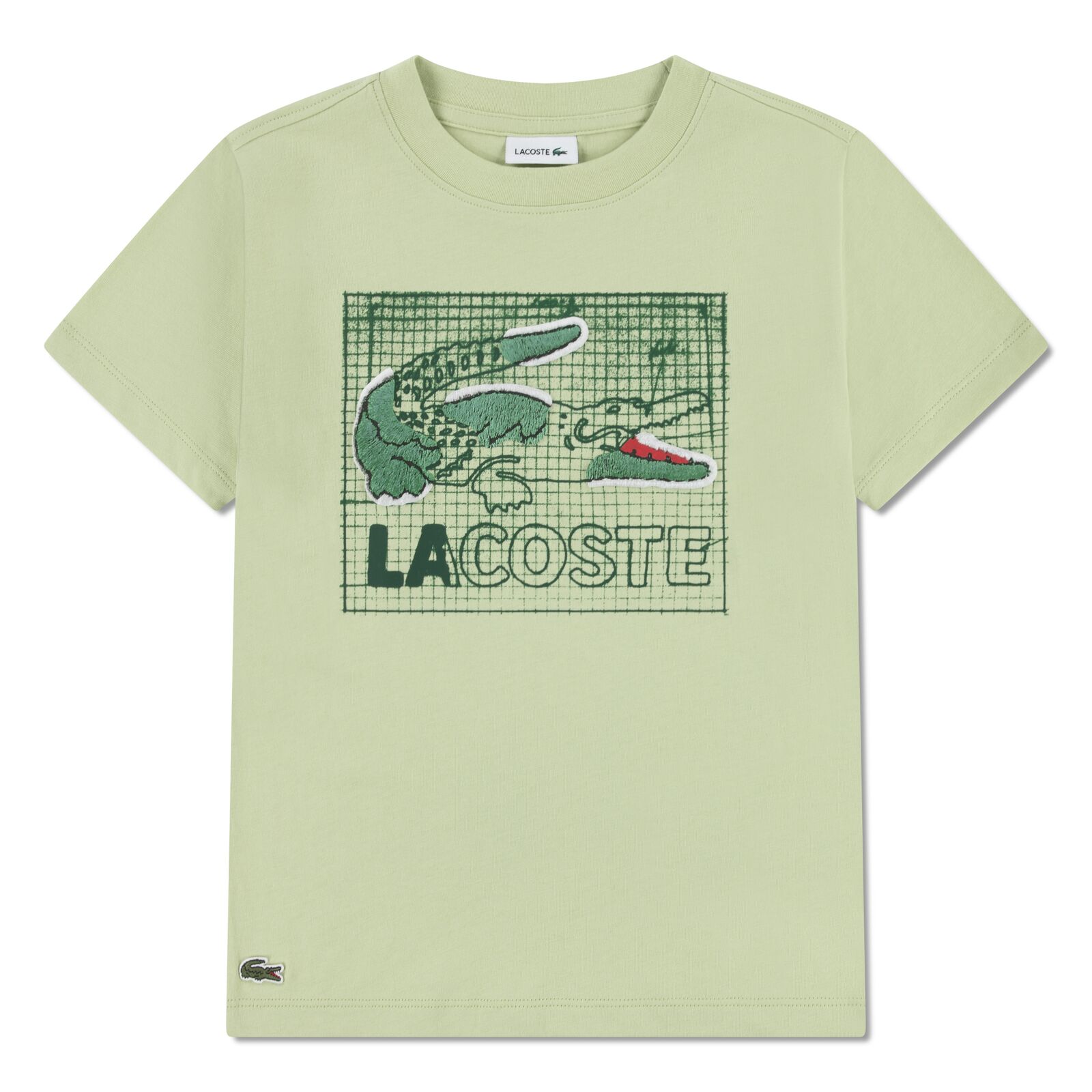 LACOSTE KIDS Textured Graphic T-Shirt
