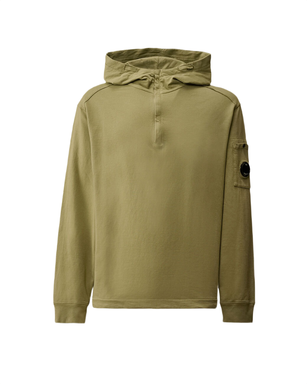C.P. COMPANY Light Fleece Half Zip Lens Sweatshirt