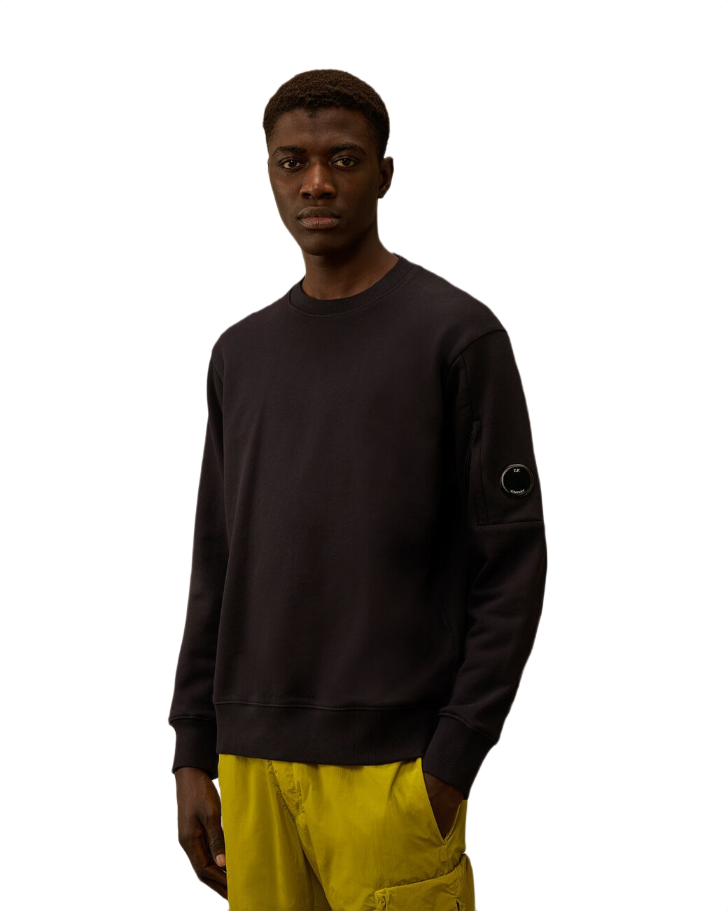 C.P. COMPANY Diagonal Raised Fleece Crewneck Lens Sweatshirt - Image 2