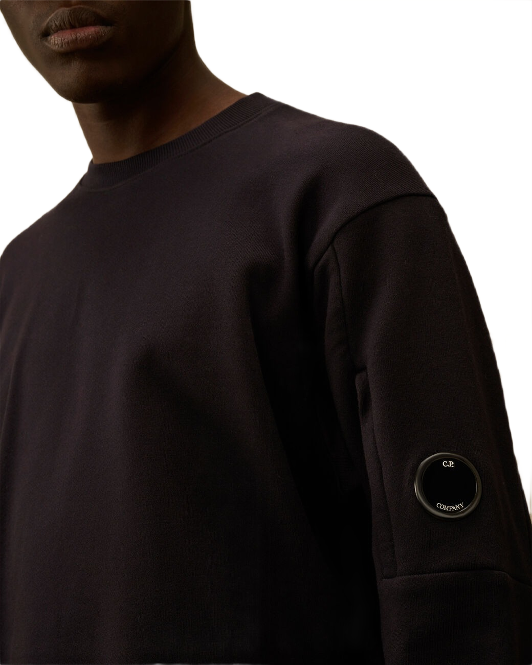 C.P. COMPANY Diagonal Raised Fleece Crewneck Lens Sweatshirt - Image 4