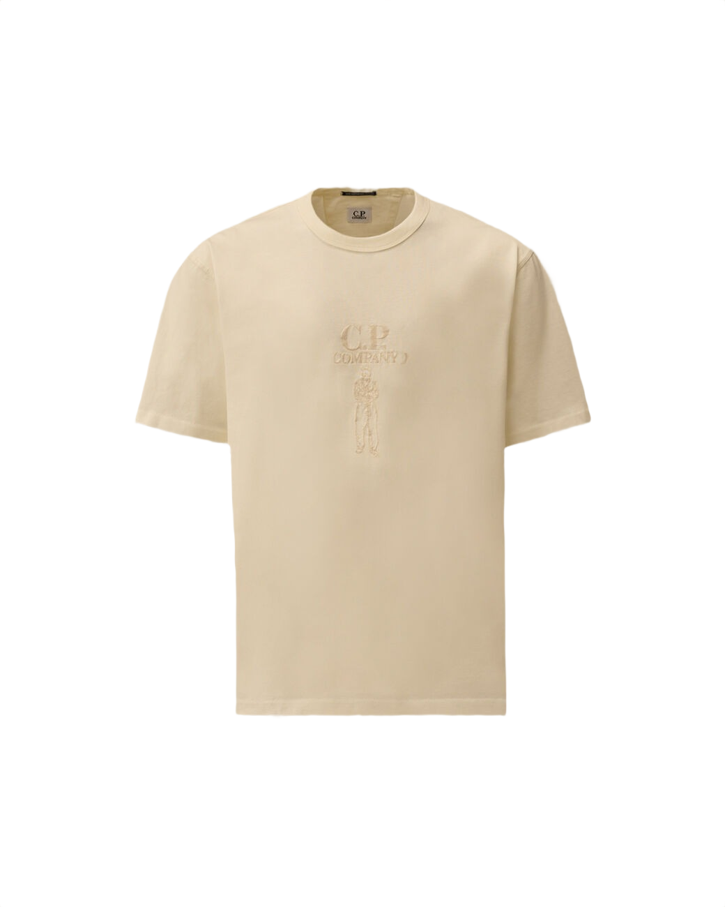 C.P. COMPANY Mercerized Jersey 30/2 Twisted Short Sleeve Logo T-Shirt