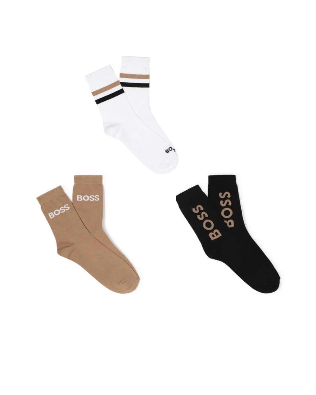 BOSS Kids 3 Pack Tonal Logo Socks
