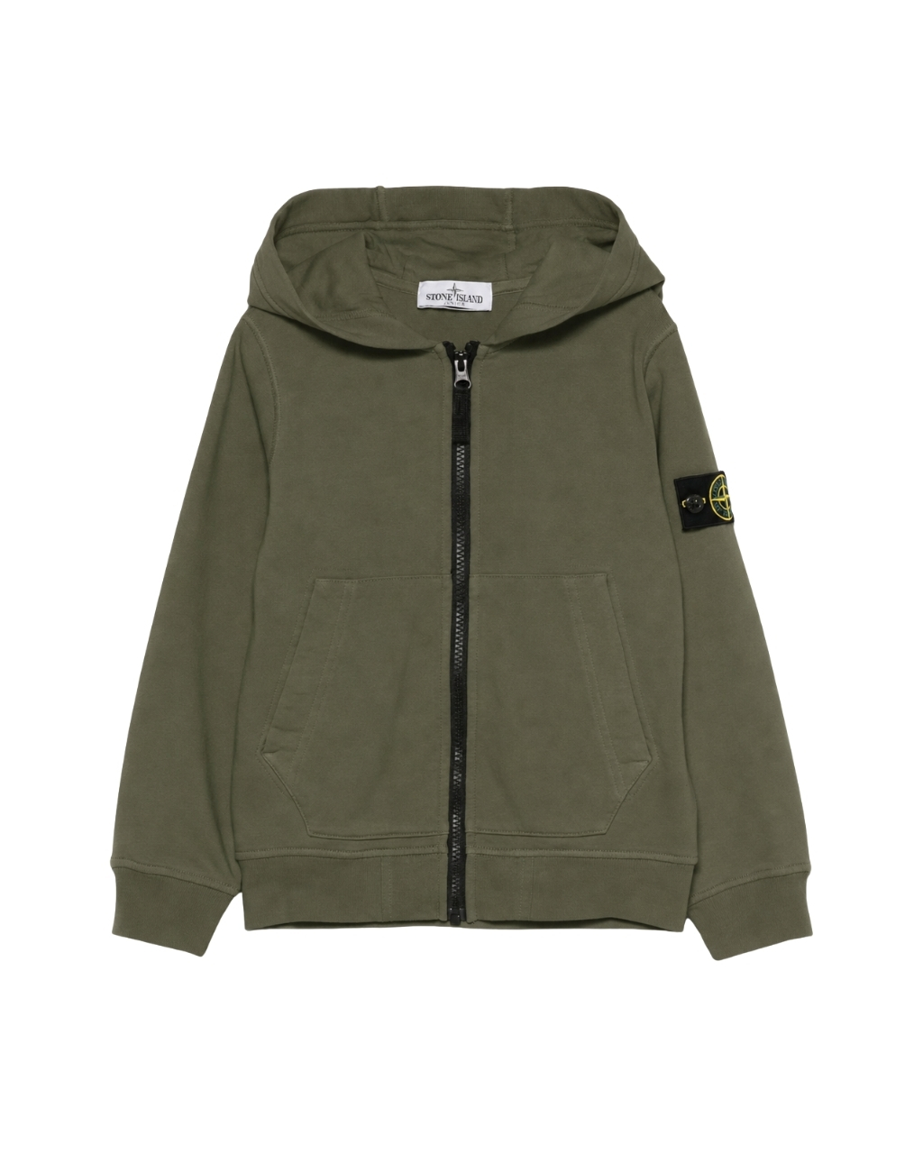 STONE ISLAND JUNIOR Compass Badge Zip-Up Hoodie